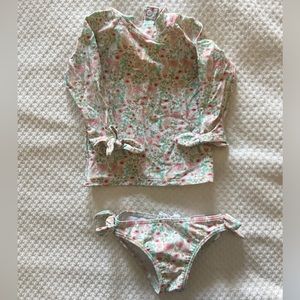 Minnow Swim Size 1 Baby Girl Rash Guard and Matching Bottom